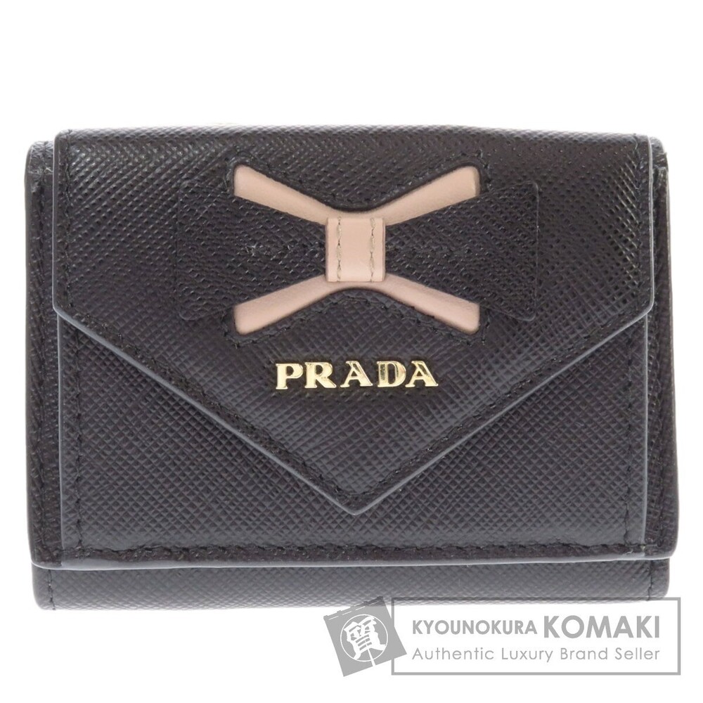 Prada Compact Bi fold Wallet Leather